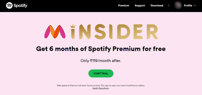 Spotify Premium kostenlos holen in Indien