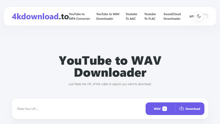 4kdownload.to YouTube to WAV Converter