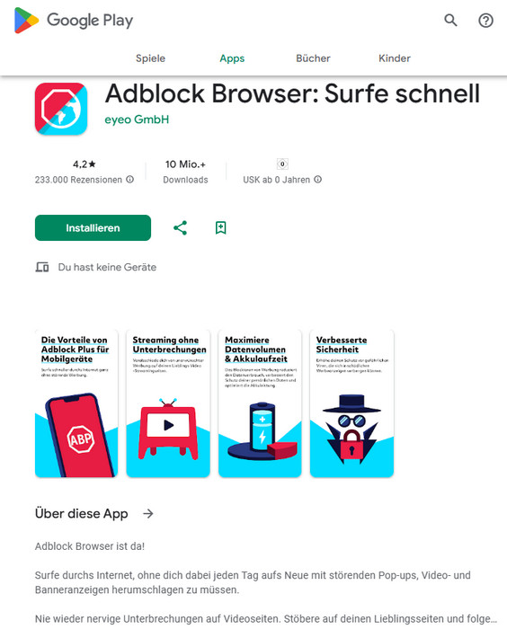 YouTube Adblocker für Android