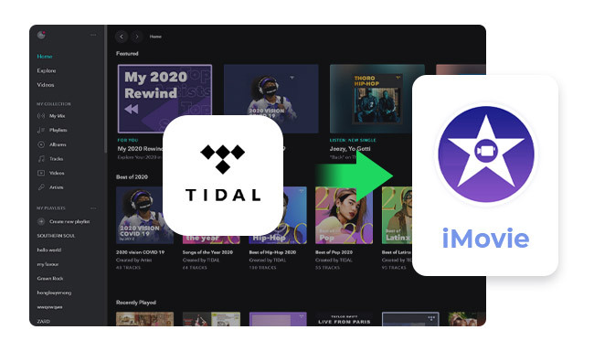 Tidal Musik zu iMovie hinzufügen