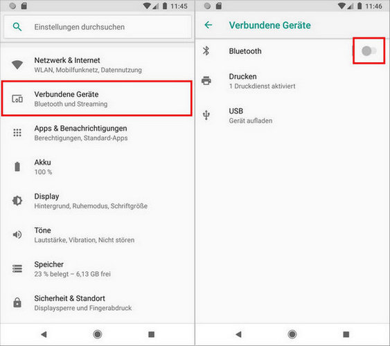 Bluetooth auf dem Android aktivieren
