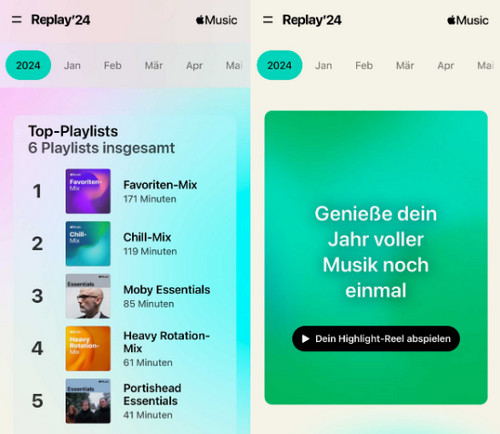 Replay 2024 auf dem iPhone Android
