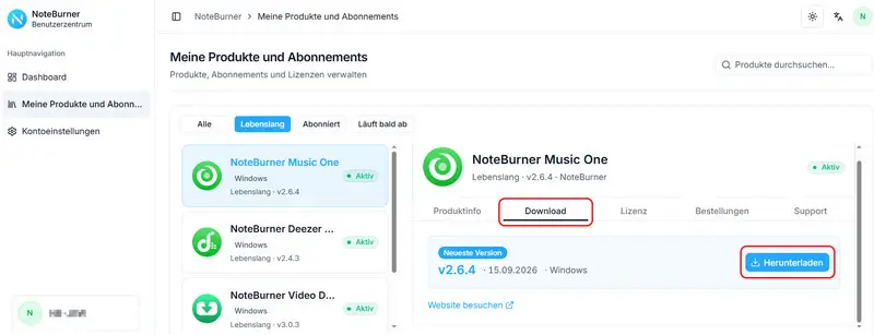 Benutzerzentrum Download