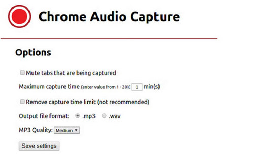 WAV-Format in der Chrome-Erweiterung auswählen