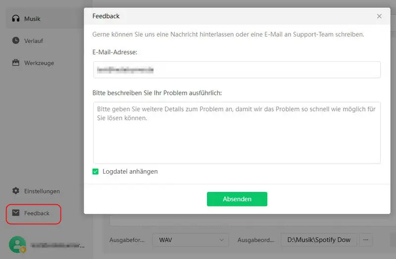 Feedback senden