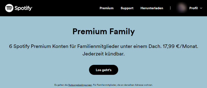 Spotify Family beitreten