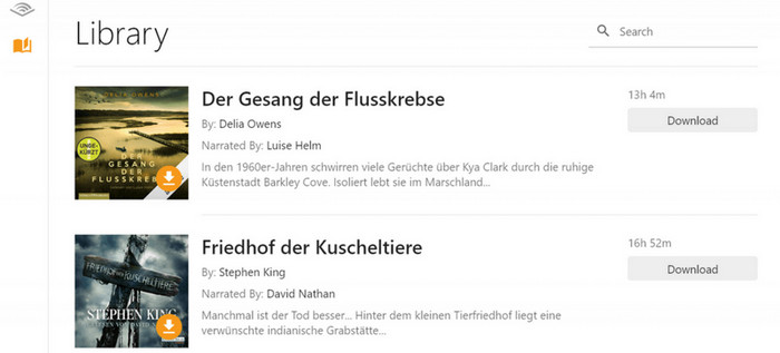 Hörbücher in AudibleSync App downloaden