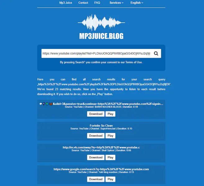 MP3Juice YouTube Playlist Downloader