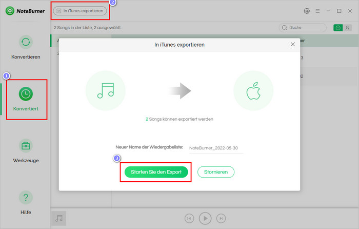 Musik zu iTunes mit NoteBurner importieren