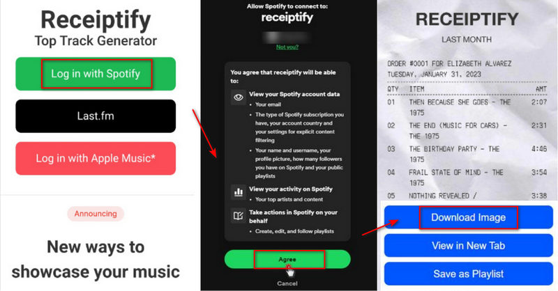 Receiptify Spotify auf dem Mobile