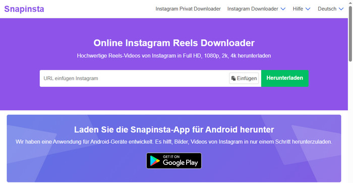 Snapinsta Online Instagram Reels Downloader