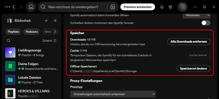 Spotify lokale Datei löschen