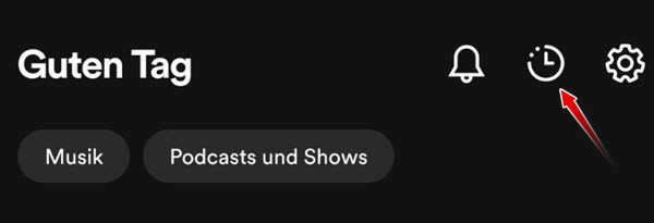 Spotify Hörverlauf anzeigen auf dem Mobilgerät