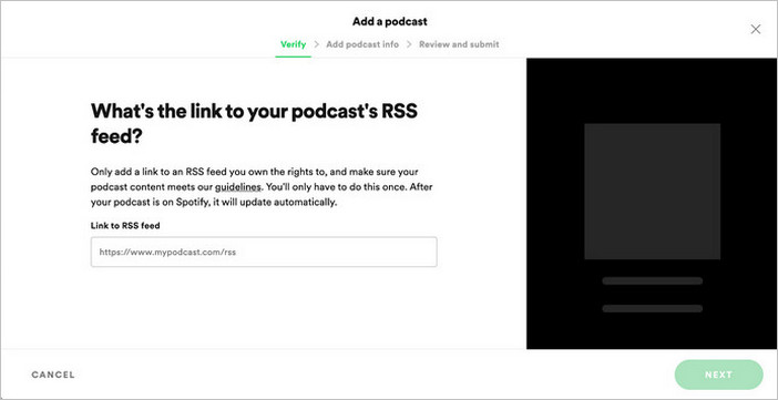 Podcast auf Spotify hochladen
