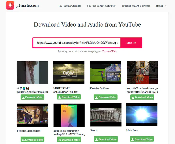 Y2mate YouTube Playlist Downloader