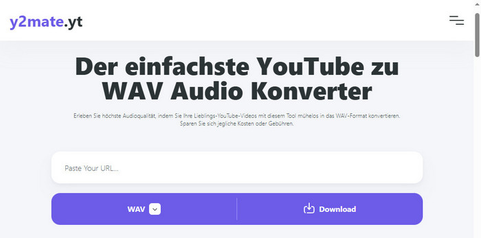 y2mate.yt YouTube zu WAV Audio Konverter