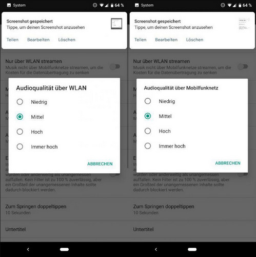 Audioqualität von YouTube Music ändern