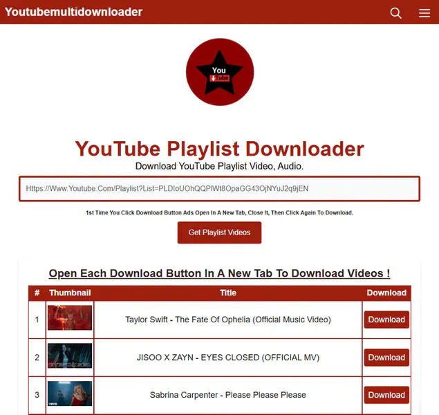Youtubemultidownloader YouTube Playlist Downloader