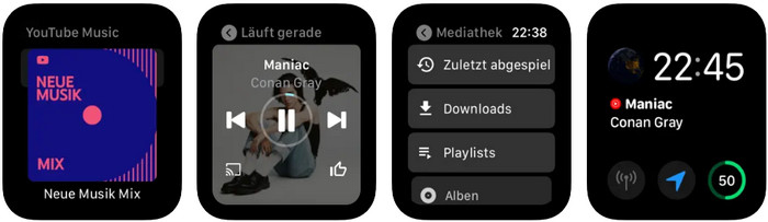 youtube music auf apple watch