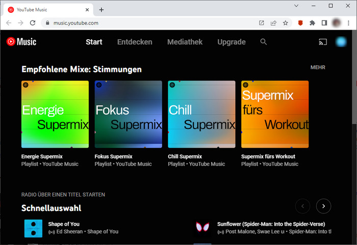 youtube music web player