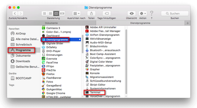 Öffnen Sie Terminal