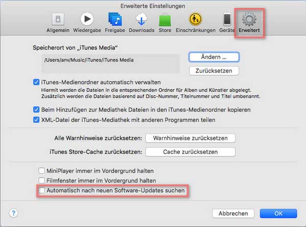 Stoppen Sie iTunes automatisch Updates