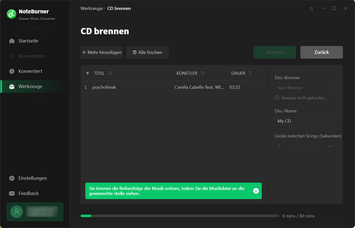 Musik auf CD brennen