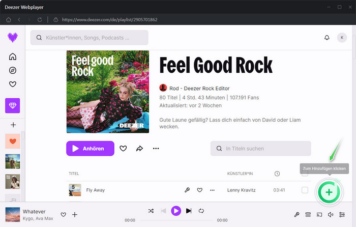 Deezer Playlist auswählen