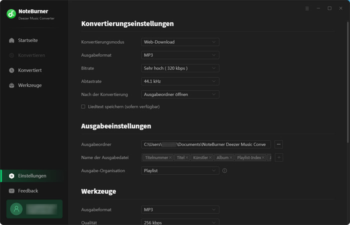 Einstellungen anpassen