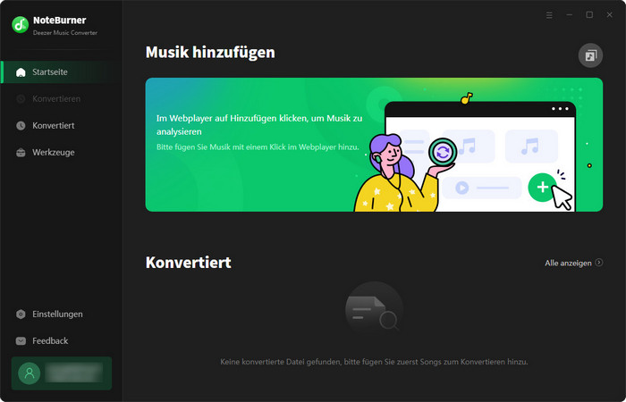 NoteBurner Hauptschnittstelle