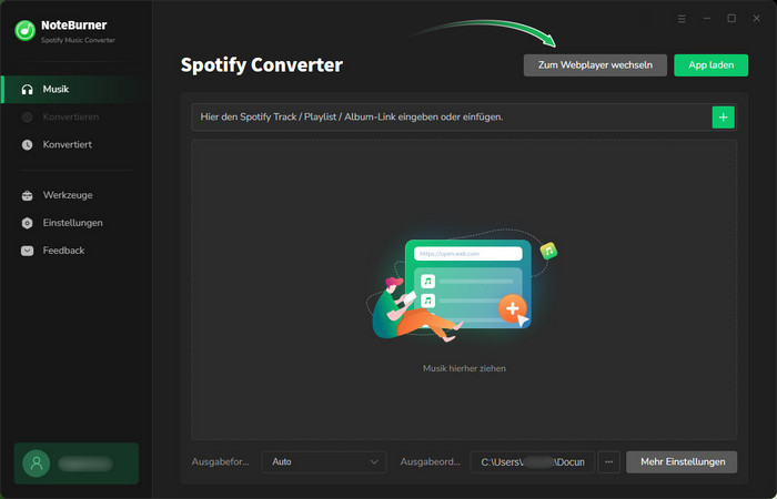 Hauptbildschirm von Spotify Music Converter