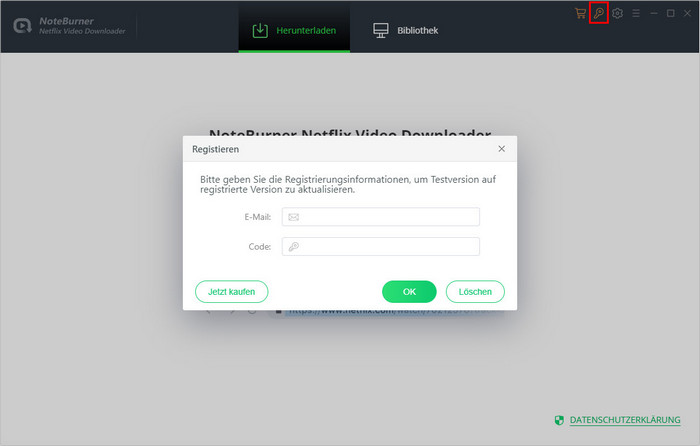 NoteBurner Netflix Video Downloader Win registrieren