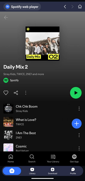Spotify-Musik hinzufügen