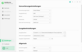Ausgabeformat festlegen